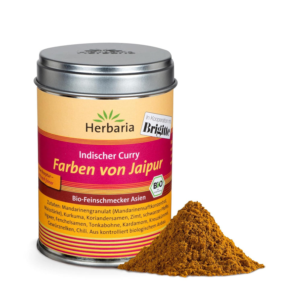Herbaria Good Old Mild Curry bio 80g M-Dose – Currypulver, Currymischung - Bio-Gewürzmischung für klassische Curry-Spezialitäten z.B. Currywurst – erlesene Zutat in nachhaltiger Aromaschutz-Dose