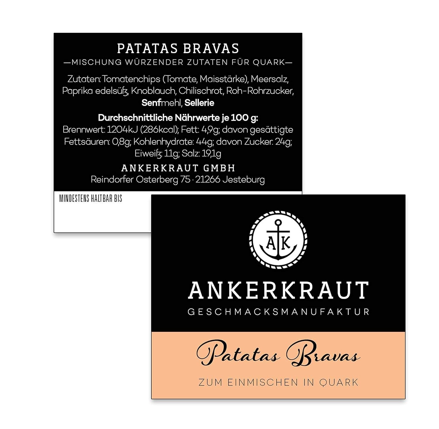 Ankerkraut Patatas Bravas, Gewürzmischung für spanische Kartoffelwürfel, 90g im Korkglas