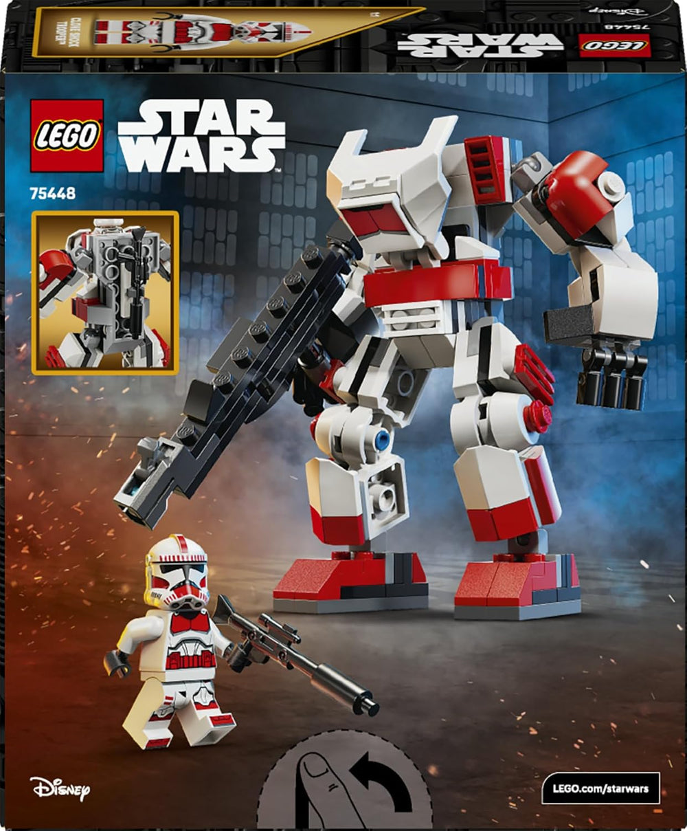 LEGO Star Wars 75448 Klon-Schocktruppen Mech – Bewegeliche Actionfigur mit Blastergewehr & Minifigur – Modellbau für Kinder – Geschenk für Jungen ab 6 Jahren & Star-Wars-Fans