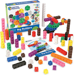 Learning Resources MathLink Steckwürfel Big Builders for Baumeister, ab 5 Jahren, Konstruktionsspielzeug für frühes Mint-Lernen, 200 Teile
