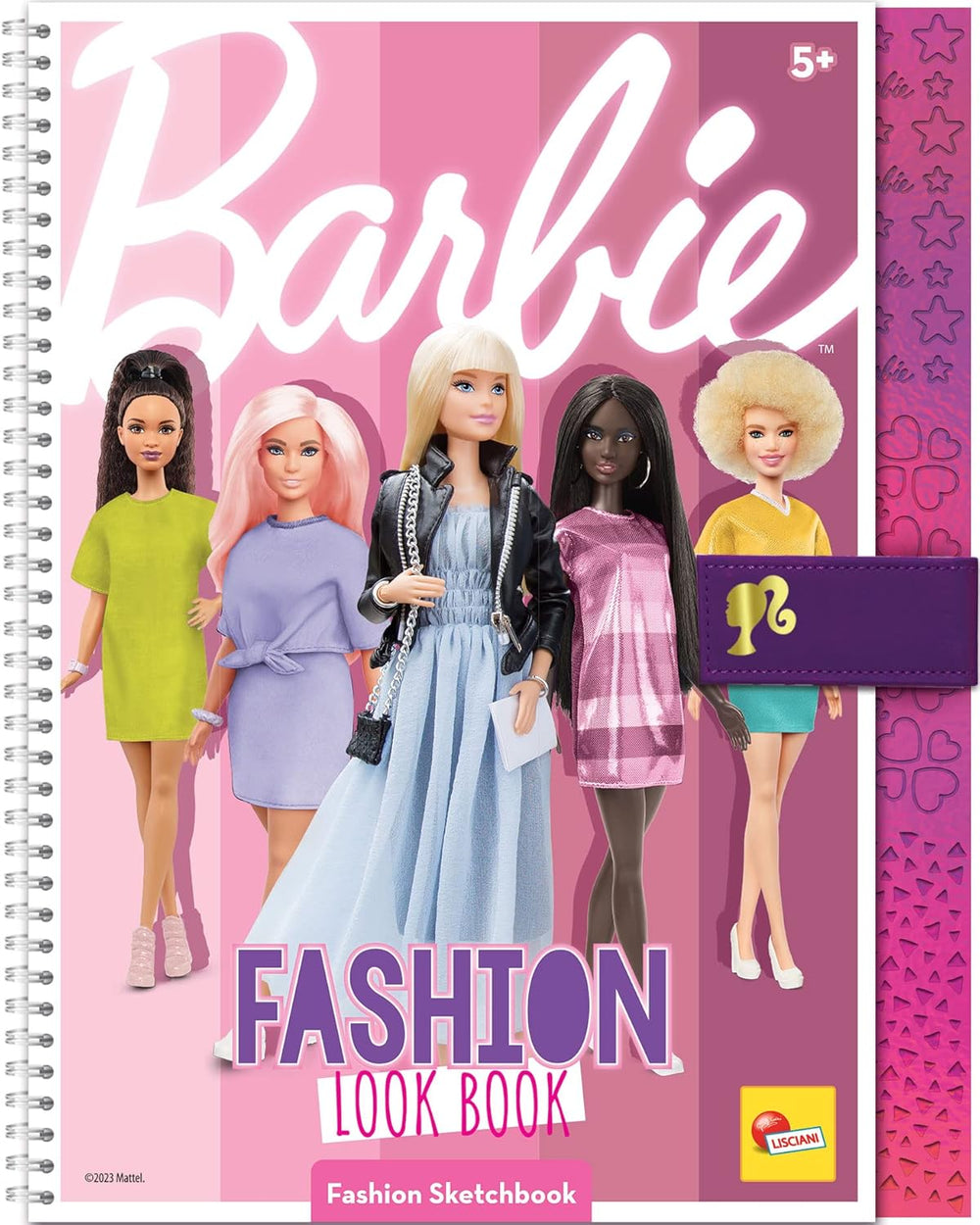 Lisciani – BARBIE – Skizzenbuch Set Wir Glänzen – Modestudio – Models zum Anziehen – Kreatives Spiel – Supermodische Kleidung – Farbmarker – Für Mädchen ab 4 Jahren