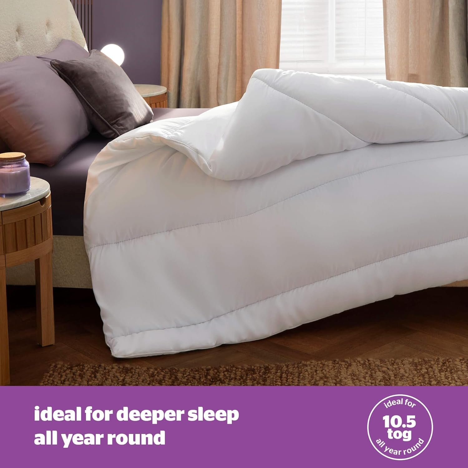 Plapumă Silentnight Deep Sleep, alb, microfibră, alb, pat single Plapumi si pilote Naty Shop