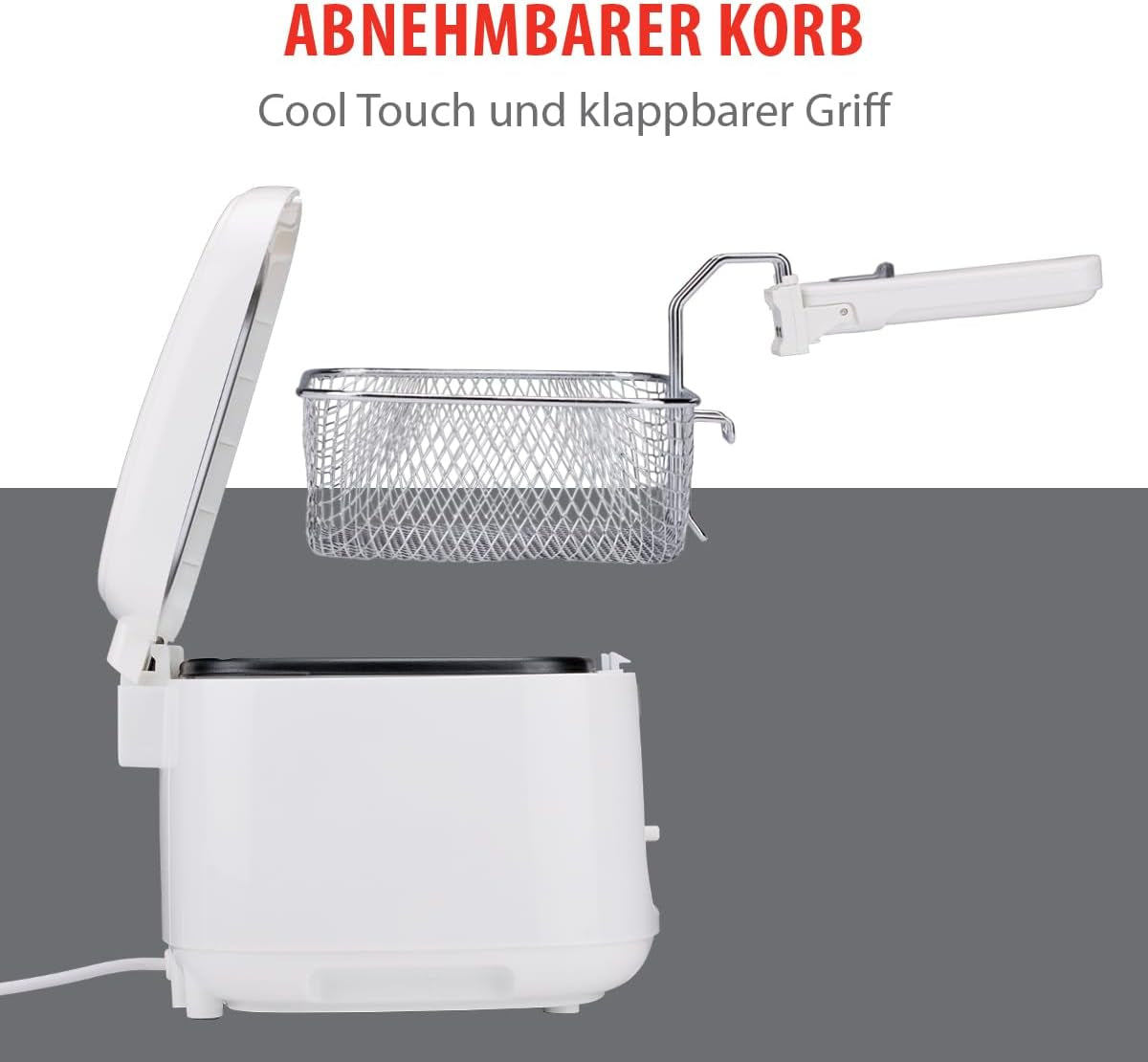 Alpina Fritteuse 2,5 l DF-165, 1800 W – einstellbare Temperatur bis zu 190 °C. Haushaltsgeräte Naty Shop