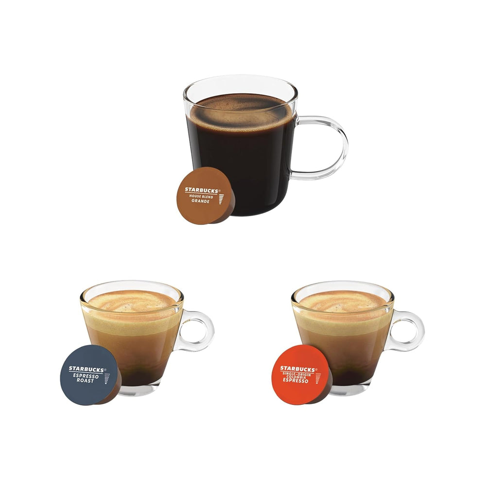 STARBUCKS Probierset, Espresso-Varianten by Nescafé Dolce Gusto Kaffeekapseln 6 x 12 (72 Kapseln) - Exklusiv bei Amazon