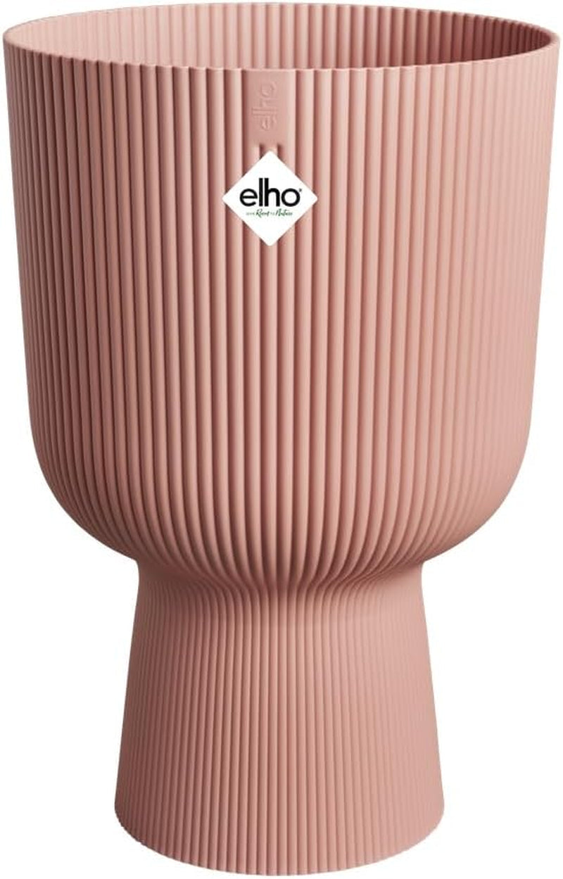 Ghiveci elho Vibes Fold Coupe 14 - Ghiveci de flori de interior - Plastic 100% reciclat - Ø 13,9 x H 21,0 cm - Alb/Alb mătăsos