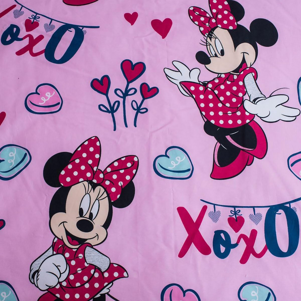 Disney-Bettwäsche, Minnie Mouse Pink Baby, Bettwäsche aus 100 % Baumwolle mit Reißverschluss – Kids Naty Shop