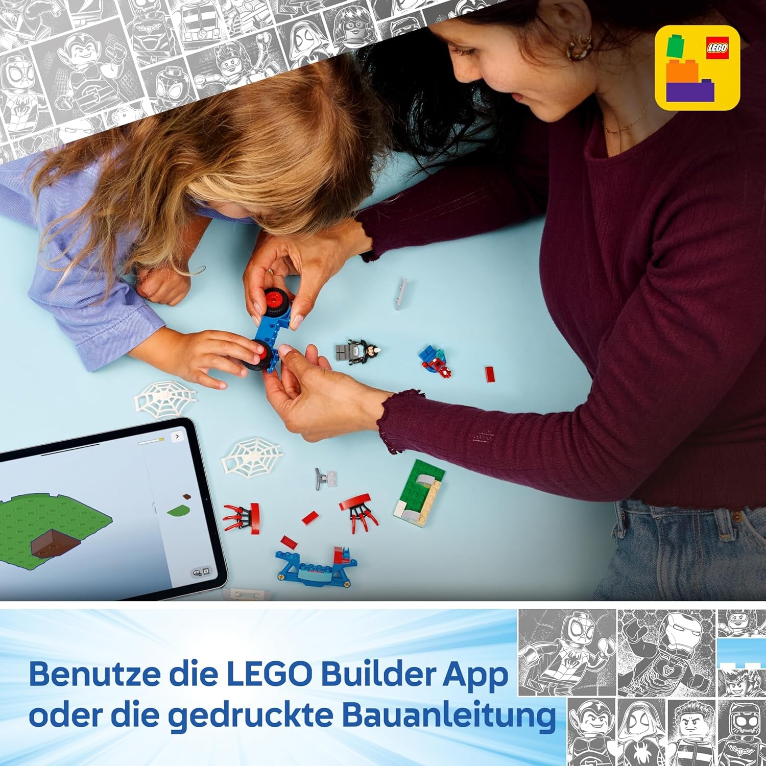 LEGO ǀ Marvel Spidey und Seine Super-Freunde Spidey auf Motorrad vs. Rhino – Superhelden-Spielzeug mit Motorrad und 2 Minifiguren – Geschenk für Jungen ab 4 Jahren und Fans der Serie – 11206