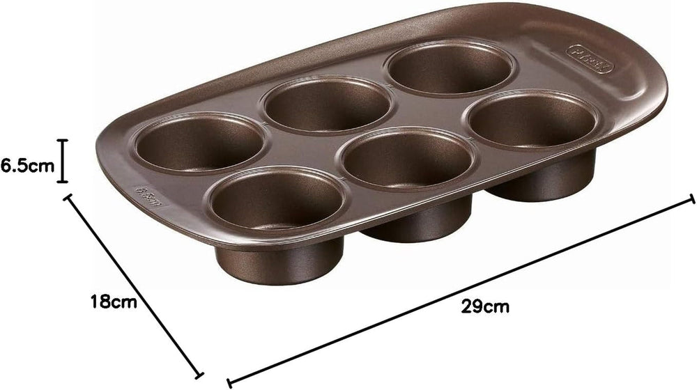 Pyrex BANDEJA 6 MAGDALENAS ASYMETRIA PX Muffinförmchen, Metall, Bunt, 6 Magdalena-Formen und Backbleche Naty Shop