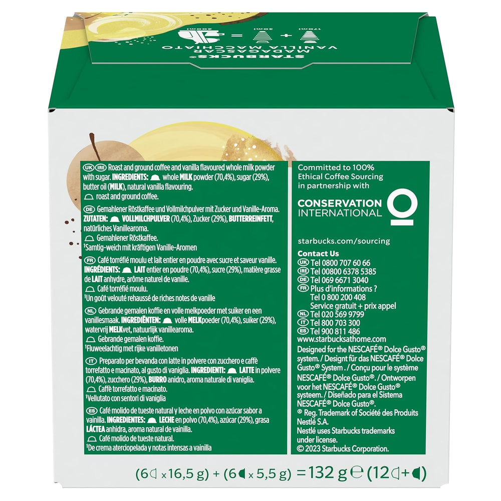 STARBUCKS Vanilla Macchiato by Nescafé Dolce Gusto Kaffeekapseln 6 x 12 (72 Kapseln)