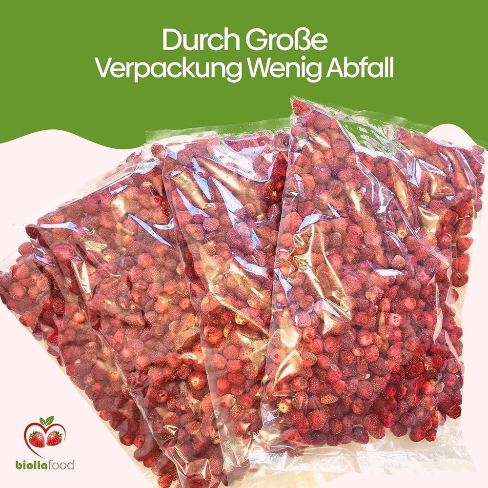 biolla food căpșuni întregi uscate, 0,5 kg, 100% naturale. Gustări sănătoase pentru copii. Ideale pentru smoothie-uri, muesli cu ovăz, ceai și terci. Durată lungă de valabilitate. VEGAN, FĂRĂ GLUTEN, ALIMENTE CRUDE Produse deshidratate Naty Shop