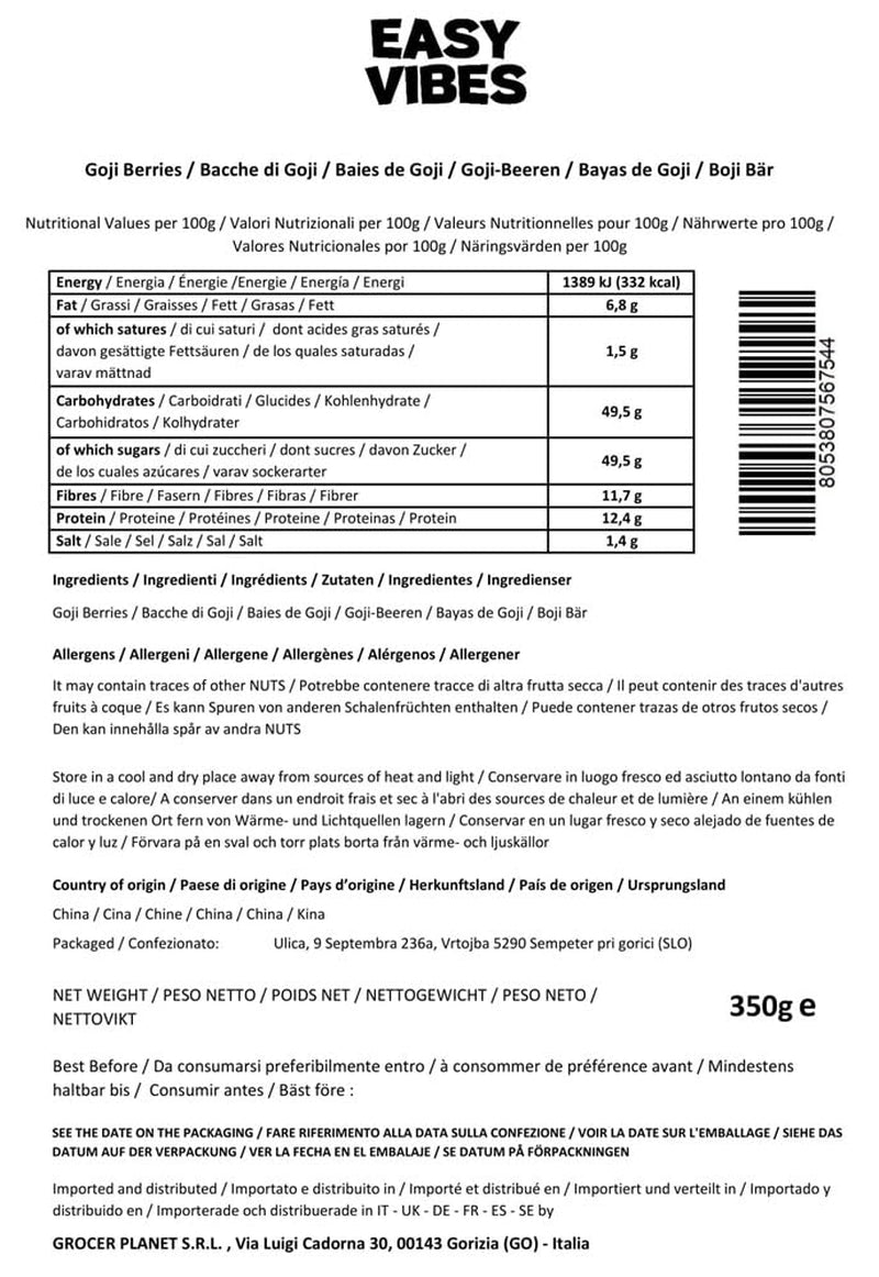 '- Boabe goji naturale (350g) - Uscate Produse deshidratate Naty Shop