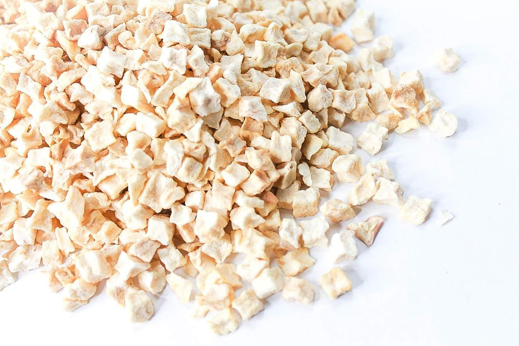 Bucăți de mere liofilizate 100g - Fructe liofilizate - Fructe uscate liofilizate - Mere uscate - Perfect pentru coacere, decorarea prăjiturilor, gustări, muesli și deserturi Produse deshidratate Naty Shop