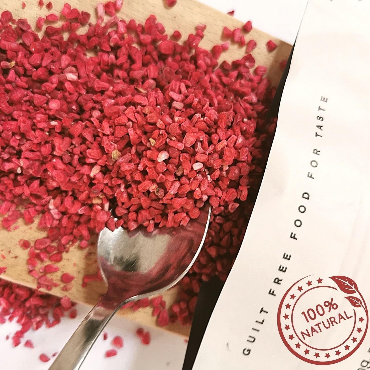 Bucăți de zmeură liofilizate | Fructe liofilizate liofilizate | Zmeură liofilizată fără gluten | Zmeură liofilizată | ZingyZoo (100g) Produse deshidratate Naty Shop