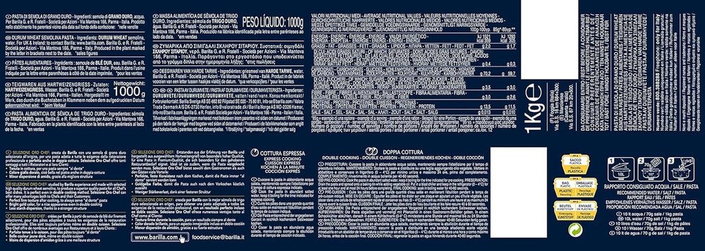 Barilla Selezione Oro Chef Spaghettini n. 3, 12er Pack (12 x 1kg)