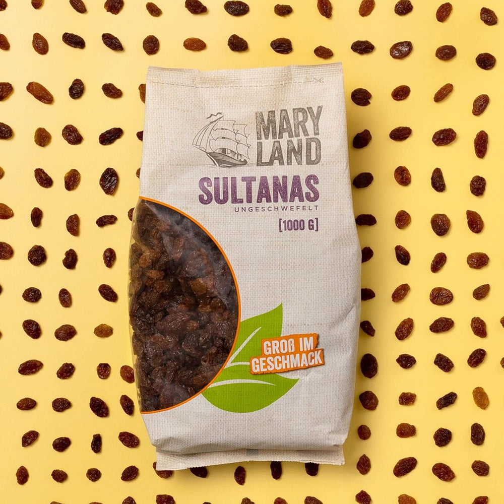 Maryland Sultanas, Stafide uscate, natural dulci, fără zahăr suplimentar - fără conservanți, 1 Kg Produse deshidratate Naty Shop