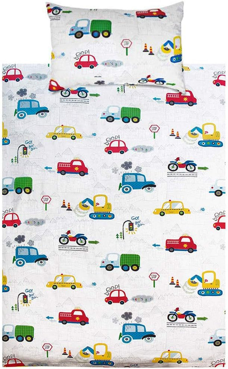 Bettwäsche für Kinder Jungen mit verschiedenen Designs, 100 % Baumwolle. Bettwäsche – Kinder Naty Shop Auto 100 x 135 cm