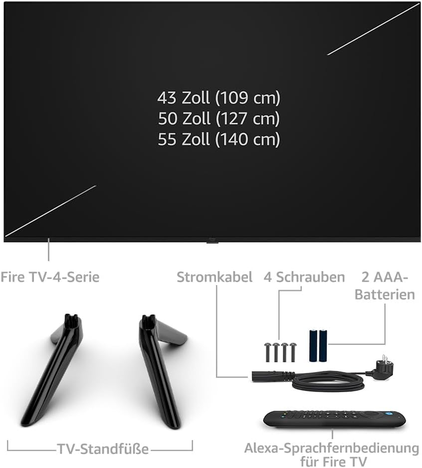 Televizor inteligent 4K UHD din seria Fire TV 4 | 55 de inci și Fire TV Soundbar Plus | Sunet pe 3.1 canale, design all-in-one, Dolby Atmos, DTS:X, ideal și pentru dialoguri