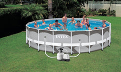 Intex 26676 Krystal Clear Salzwassersystem-Sandfilterpumpe, 7900 l/h Wasserdurchfluss, 6000 l/h Systemdurchfluss für Pools bis zu 32200 l, Kunststoff, weiß