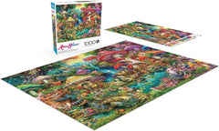 Buffalo Games – Aimee Stewart – Merry Mushroom Village Picnic – 1000-teiliges Puzzle für Erwachsene, anspruchsvolles Puzzle, perfekt für Spieleabende – fertiges Puzzle in der Größe 26,75 x 19,75 cm Naty Shop