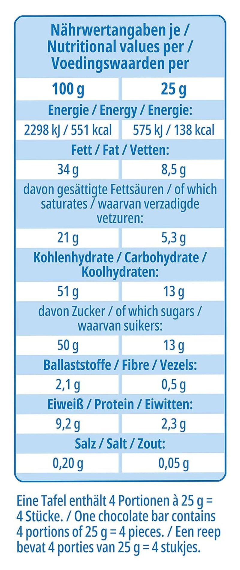 frankonia CHOCOLATE Vollmilchschokolade ohne Laktose und Gluten, 100 g
