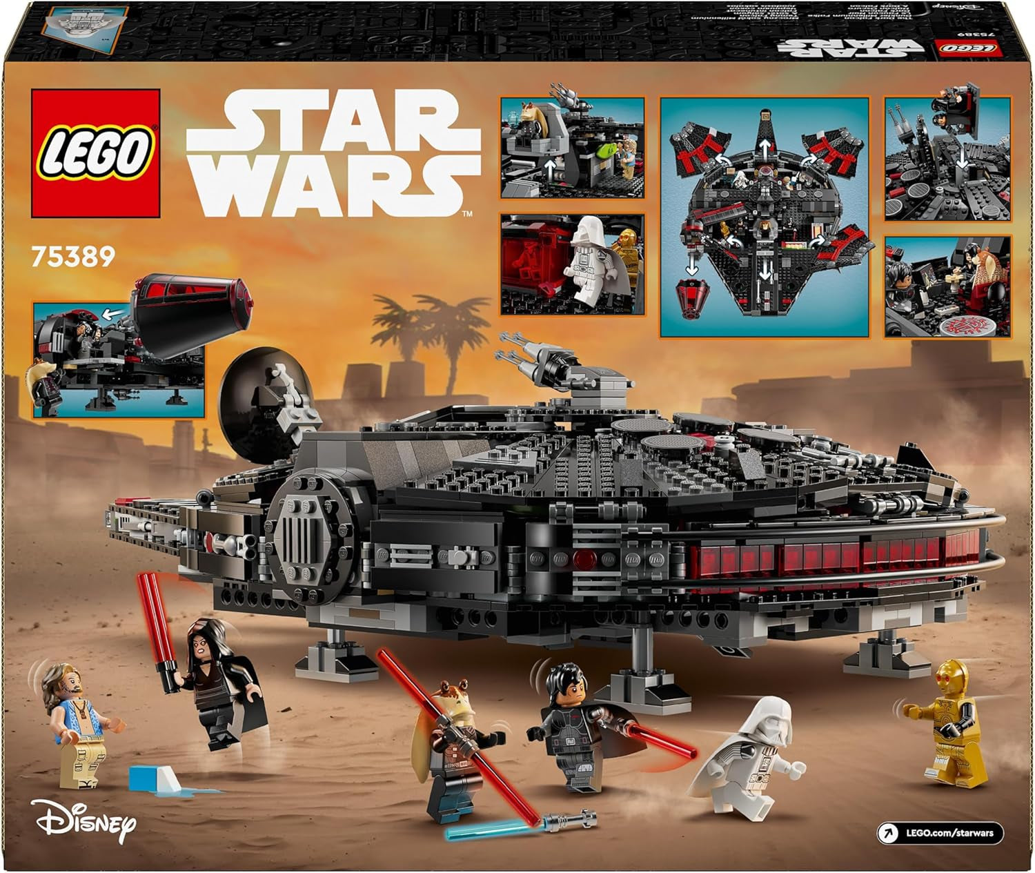 LEGO Star Wars Dark Millennium Falcon, Raumschiff-Set, Bauspielzeug für Kinder, Geburtstagsgeschenk für Jungen, Mädchen und Fans, Abenteuerspielzeug 75389 Bausets Besuchen Sie den LEGO-Store
