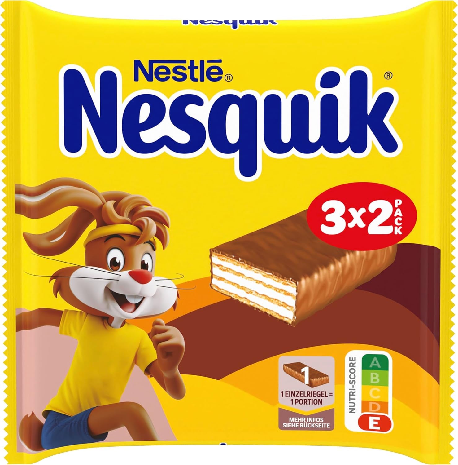 Nestlé Crunchy Waffle Delicious Milchschokoladen-Waffelriegel, Multipack, 1 Packung (je 3 x 26 g)