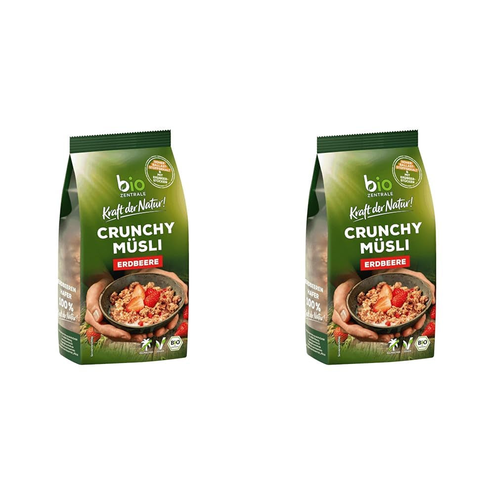 Knuspriges Müsli mit Beeren Biozentrale | 375 g Bio-Müsli | Ideal zum Frühstück und für die Tasse Müsli zum Mitnehmen | Eine Alternative zu Müsliriegeln