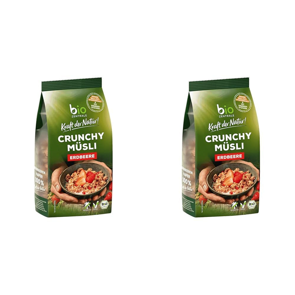 Knuspriges Müsli mit Beeren Biozentrale | 375 g Bio-Müsli | Ideal zum Frühstück und für die Tasse Müsli zum Mitnehmen | Eine Alternative zu Müsliriegeln