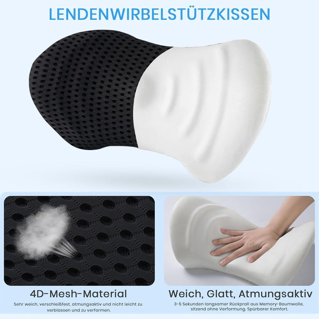 Aipwerer pernă lombară pentru spate, pernă de susținere lombară pentru scaun de birou și scaun auto, pernă de susținere pentru spate din spumă de memorie cu curea reglabilă, pernă lombară ergonomică pentru scaune auto, scaun de birou Perne lombare Naty Shop