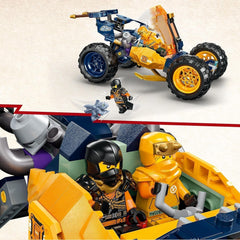LEGO NINJAGO Arins Ninja-Offroad-Buggy, Ninja-Spielzeug mit Auto, Drache und 4 Minifiguren, Buggy-Modell-Abenteuerset für Kinder, Geburtstagsgeschenk für Jungen und Mädchen ab 7 Jahren 71811 Bausätze Beuche den LEGO-Store