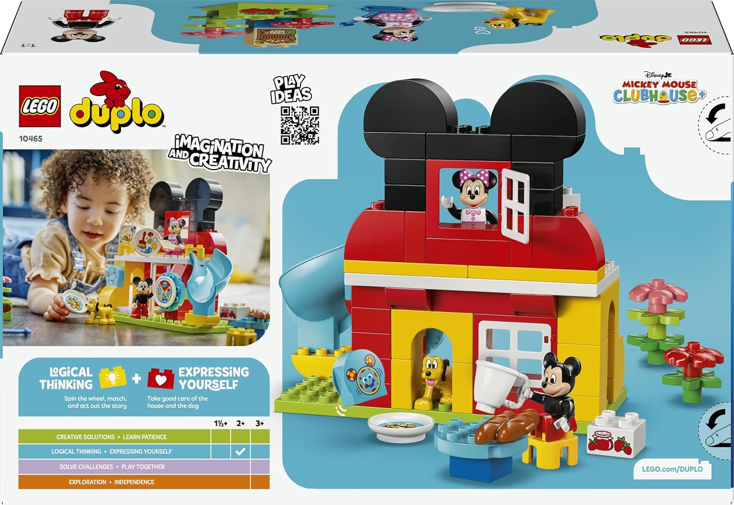 LEGO DUPLO | Micky Maus Wunderhaus mit Minnie und Pluto - Pädagogisches Feinmotorik-Spielzeug für Kleinkinder - inkl. 3 Figuren & Toodles - Geschenk für Jungen & Mädchen ab 2 Jahren - 10465