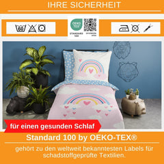 Aminata Kids Bettwäsche für Kinder, Regenbogen, Wendebettwäsche – Kinder Naty Shop