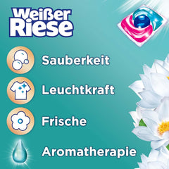 White Giant Universal Trio-Caps Aromatherapy Floral Sensation (120 Wäschen), Lotus-Waschmittel, intensiv duftendes Hochleistungswaschmittel Naty Shop Waschmittel