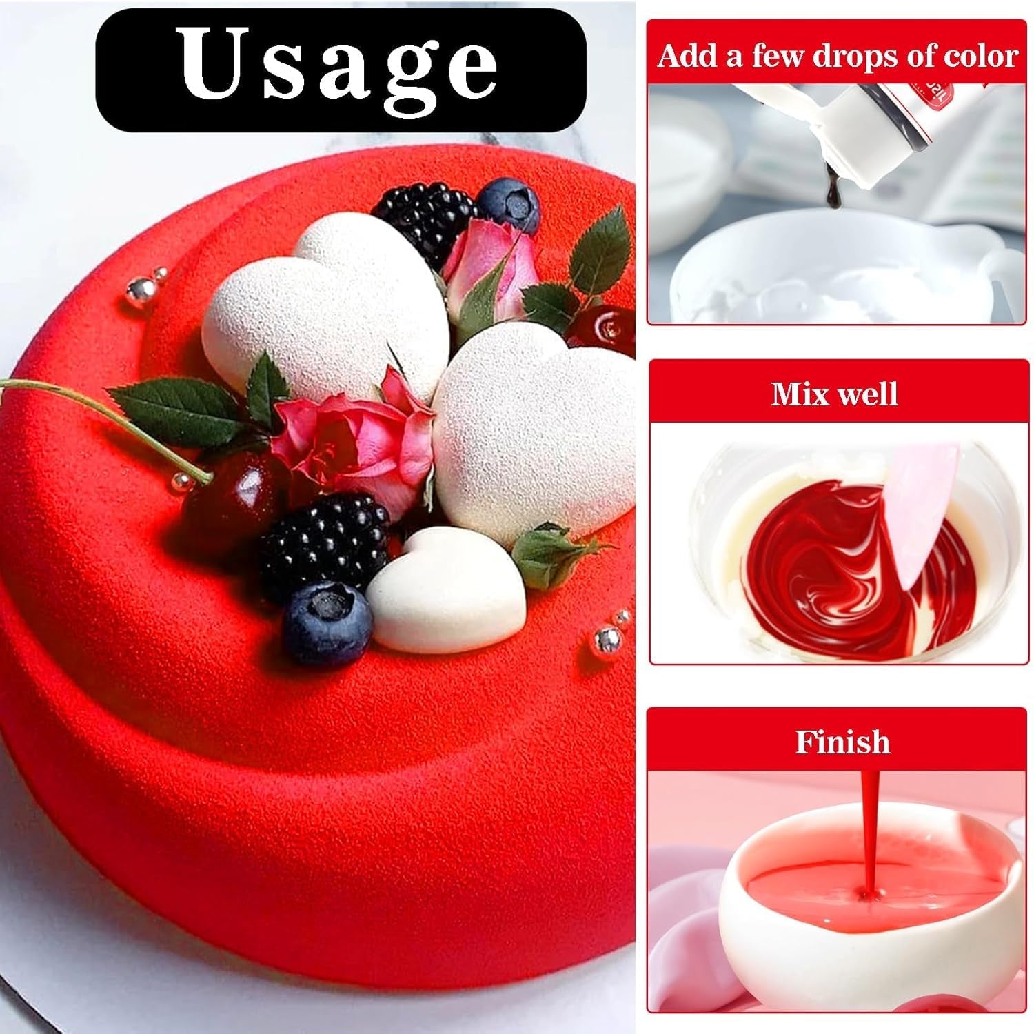 Colorant alimentar roșu, 26g, colorant alimentar concentrat, colorant alimentar pe bază de ulei, colorant alimentar concentrat fără zahăr, colorant alimentar lichid pentru copt - pentru unt de cacao, cremă de unt