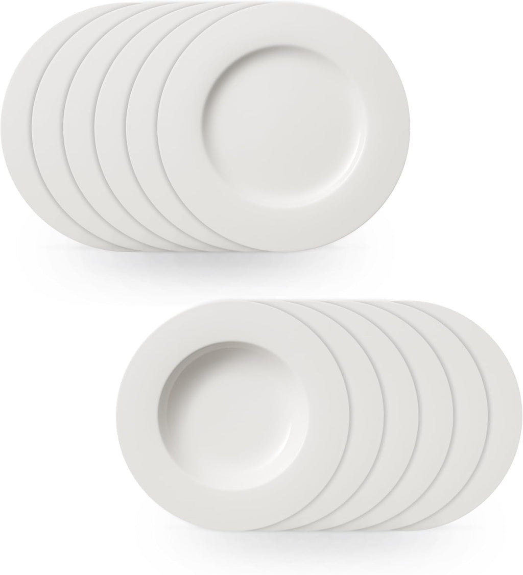 Villeroy & Boch – Twist White Geschirrset 30 Teilig Für 6 Personen, Spülmaschinenfest, Mikrowellensicher, Teller Set, Geschirr, Tafelservice, Kombiservice, Modernes Service Aus Porzellan Seturi vesela masa Naty Shop Teller-Set | Für 6 Personen