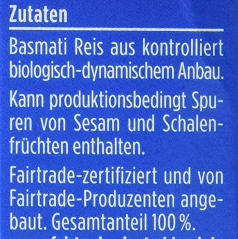 Davert Bio-Basmatireis im Kochbeutel, 2 Beutel, 250g