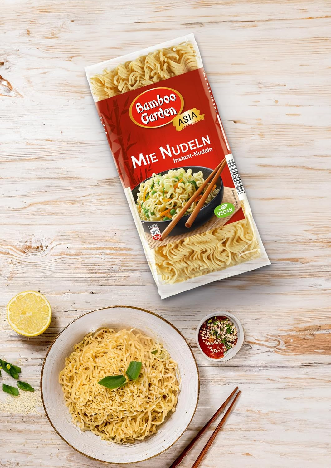 Bamboo Garden - Mie-Nudeln | Instantnudeln für die asiatische Küche | Ideal für Wok-Gerichte oder Suppen Veganer | 250g Beutel