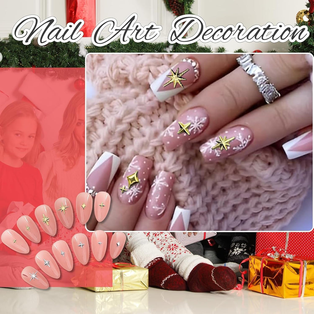 400 Pcs Stern Nail Charms Gold Silber, Charms Nägel Zubehör, Nagel Deko, Nail Art Zubehör, Nagel Charms, Nagel Steine, Nail Design, Charms Für Nägel