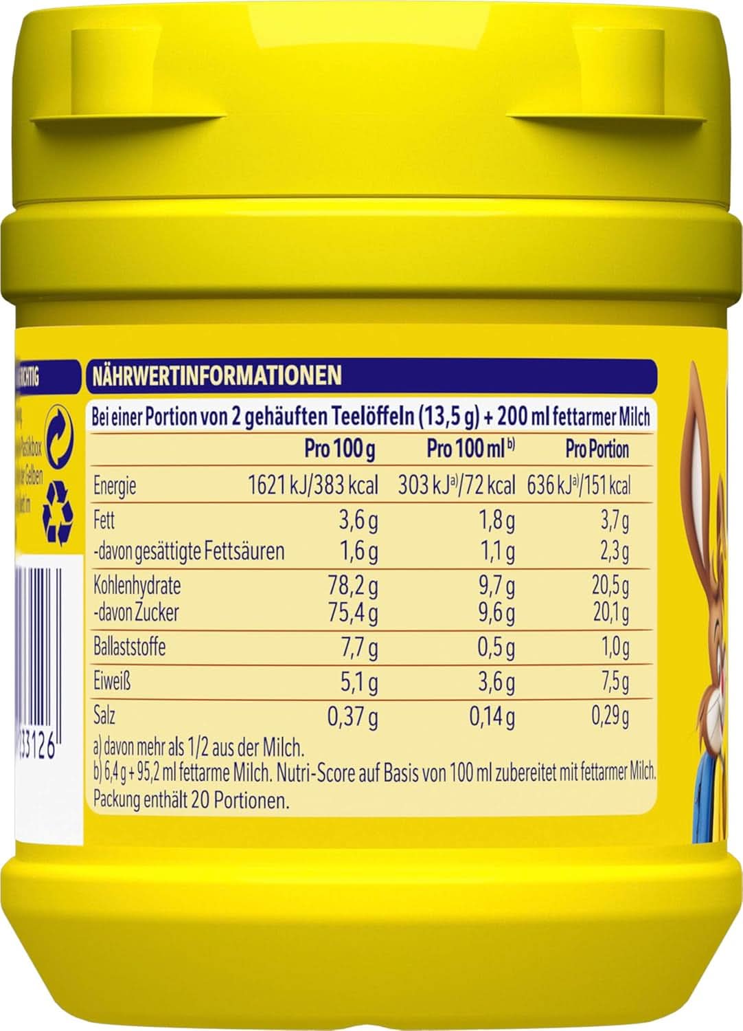 Nestlé Kakaopulver für Getränke, zum Einmischen in Milch, 1 Packung mit 280 Gramm Kakao und heißer Schokolade Naty Shop