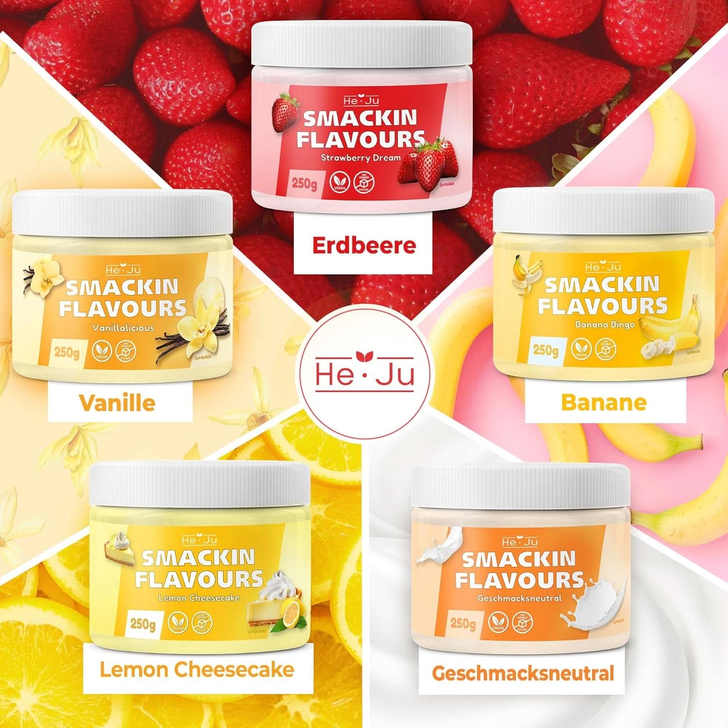 He-Ju, Pulver mit Bananengeschmack, 250 Gramm Aromen Naty Shop