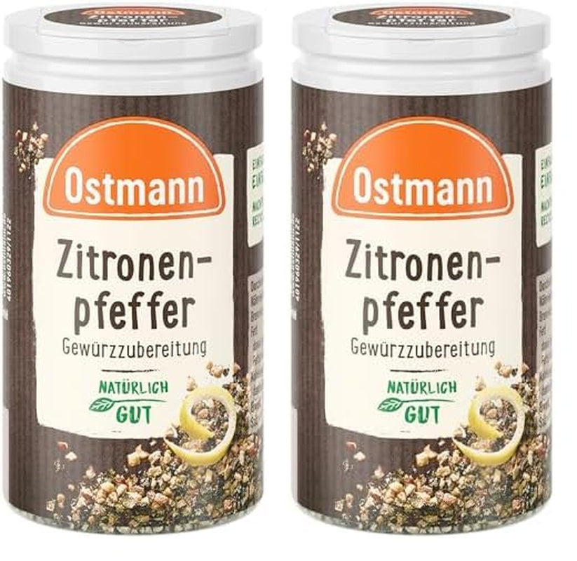Ostmann Gewürze - Zitronenpfeffer Gewürzzubereitung | Für Salatdressings, Saucen und Fischgerichte 40 g in der Streudose