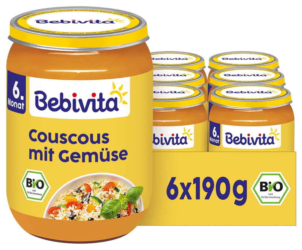 Mahlzeiten ab 6 Monaten: Couscous und Gemüse, 190g, 6er Pack (6 x 190g)