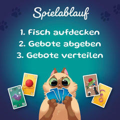 Kosmos 741846 Fish & Fluff Kartenspiel, ein lustiges Bietspiel für die ganze Familie, Brettspiel für 2–6 Spieler ab 8 Jahren, Partyspiel