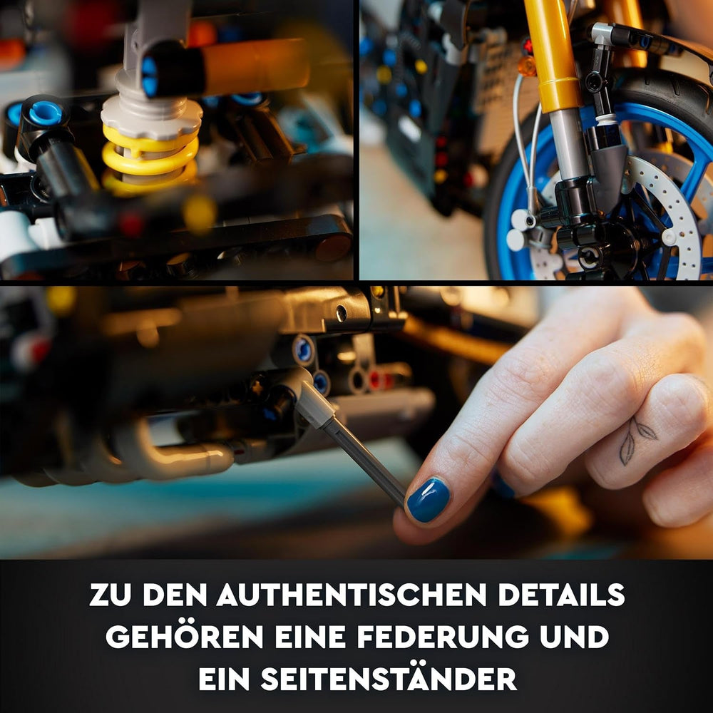 LEGO 42159 Technic Yamaha MT-10 SP Motorrad-Modellbausatz für Erwachsene, authentisches Fahrzeugmodell mit 4-Zylinder-Motor, funktionsfähiger Lenkung und Ar-App, Geschenk für Männer und Frauen. Bausätze Besuchen Sie den LEGO-Store