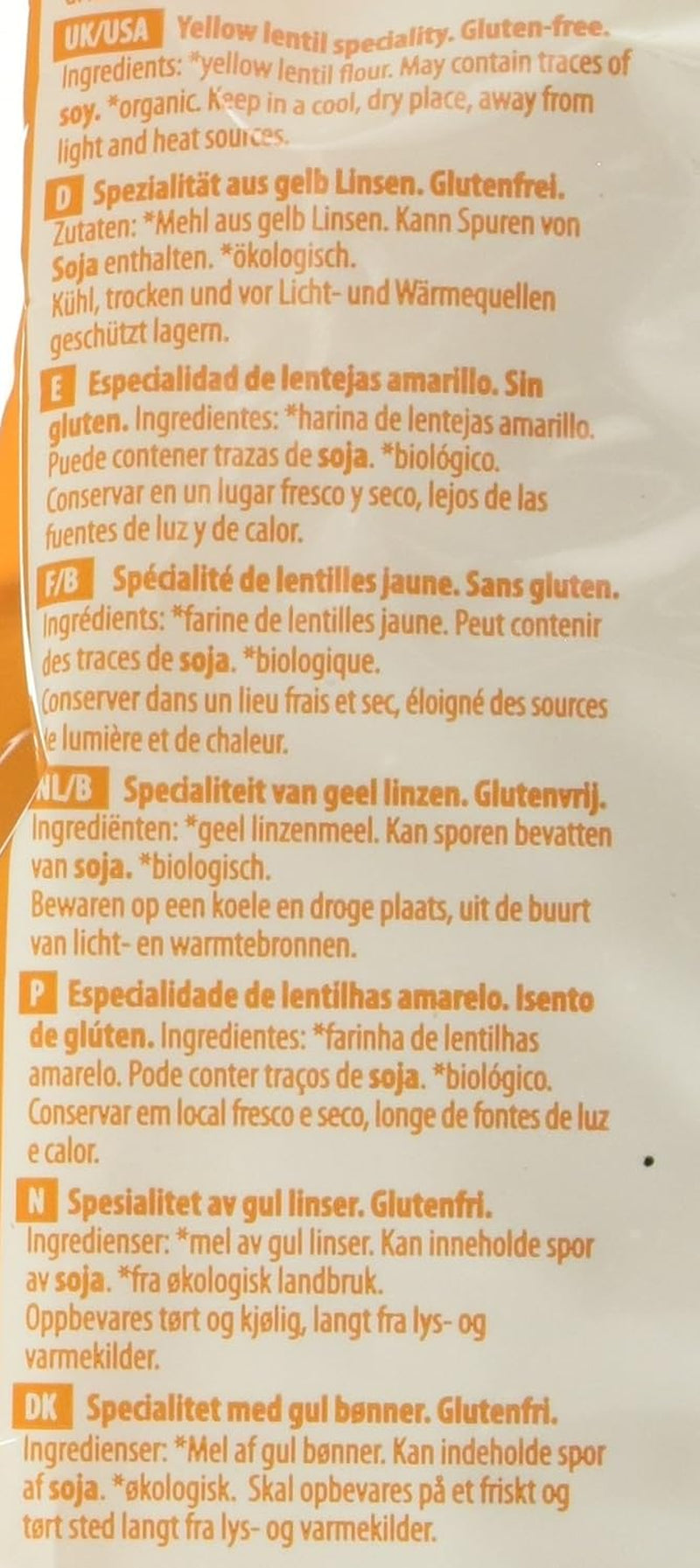 Gelbe Linsen-Penne, 12er Pack (12 x 250g)