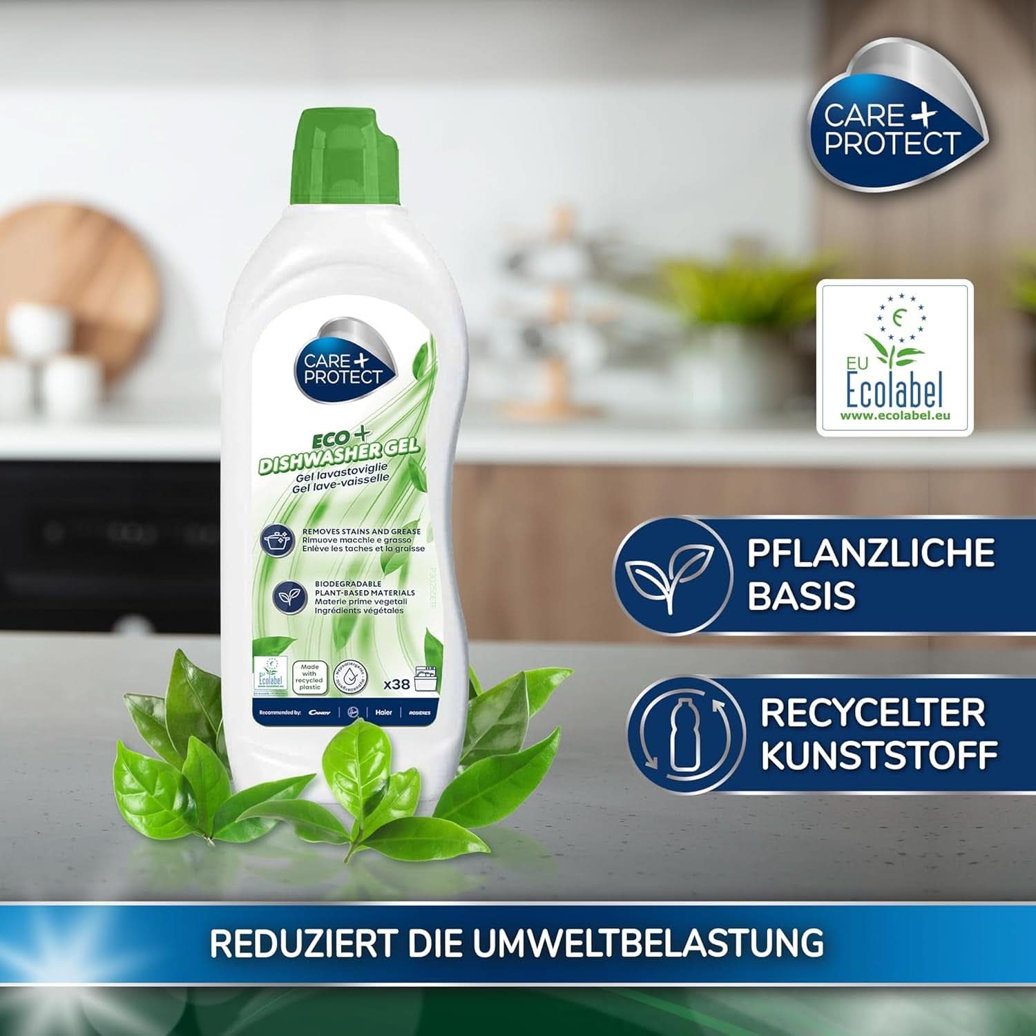 CARE + PROTECT - Gel ecologic pentru mașina de spălat vase, hipoalergenic, 650 ml Naty Shop