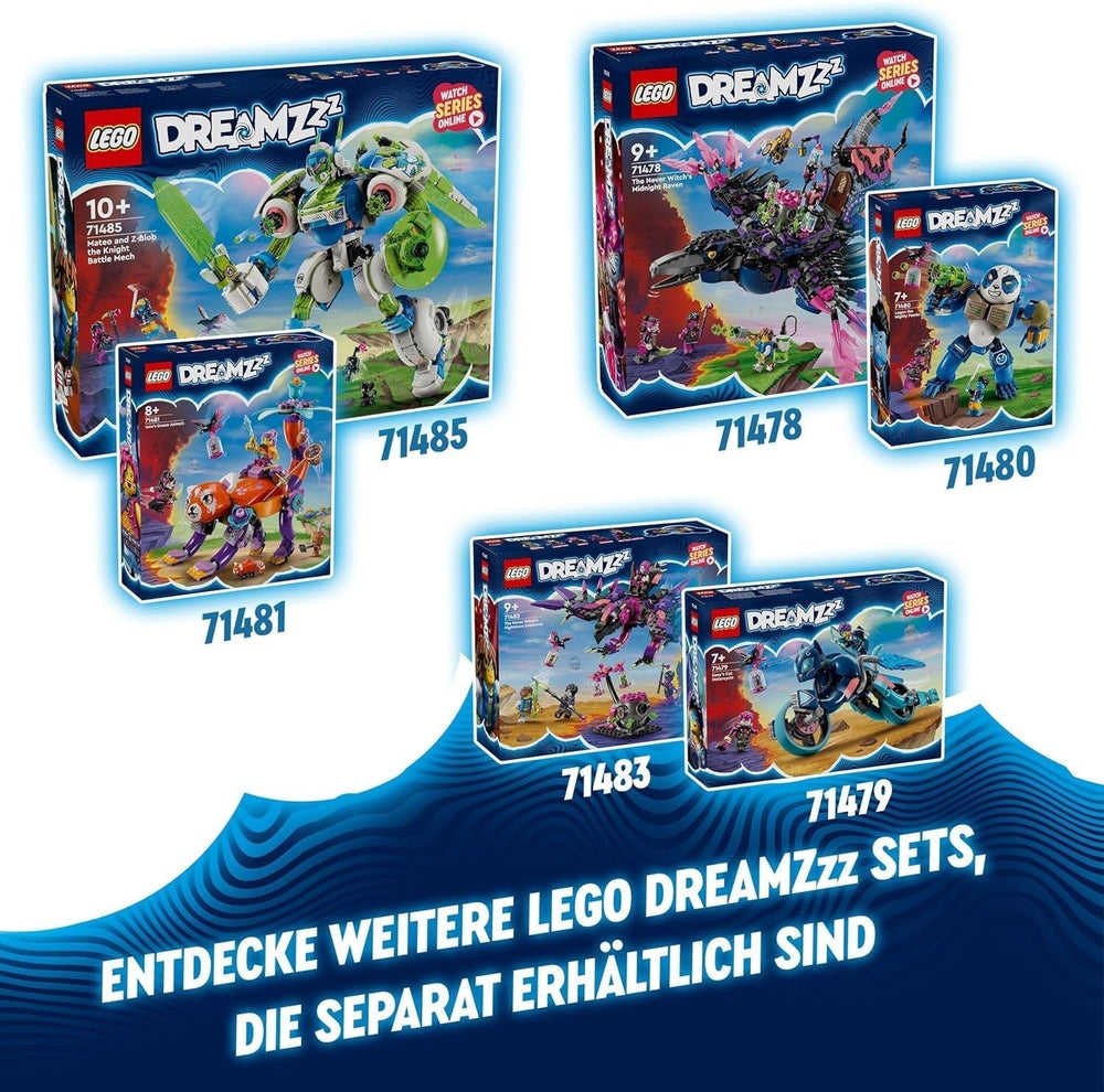 LEGO Dreamzzz Zoeys Katzenmotorrad 2-in-1-Geschenk für Kinder ab 7 Jahren Tiermodell-Bausteinspielzeug Motorrad-Fantasie-Spielset für Jungen und Mädchen 71479 Bausets Beuche den LEGO-Store