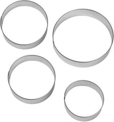 Wilton Circles Nesting Metal Cutter, 4 bucăți: Forme rotunde pentru fursecuri, Forme pentru fursecuri, Forme din plastic pentru copt în bucătărie, DIY, pentru decuparea aluatului de fursecuri și a fondantului