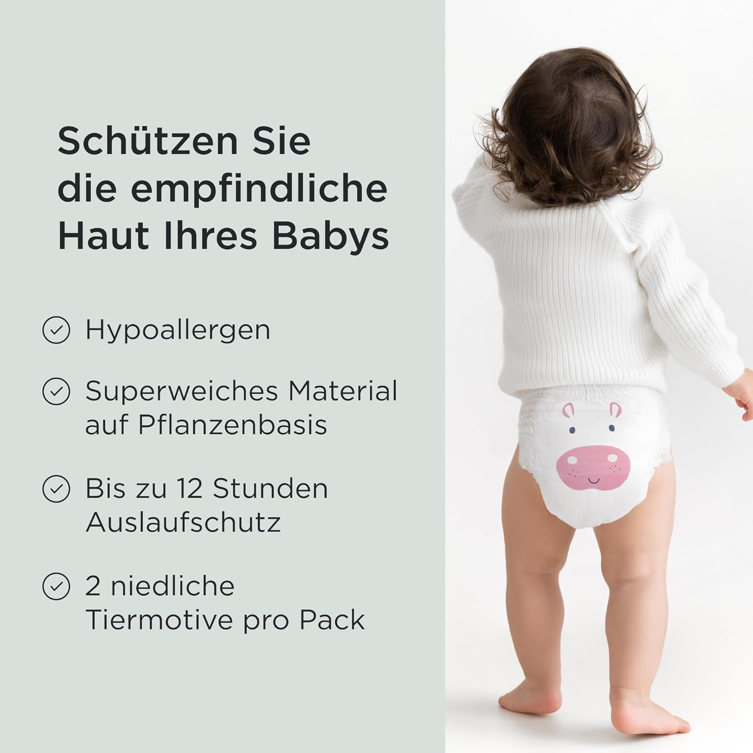 Kit & Kin Premium Öko-Windeln, Größe 4 (9–16 kg), 132 Windeln, pflanzlich und hypoallergen, zuverlässiger Auslaufschutz, vegan und frei von Tierversuchen