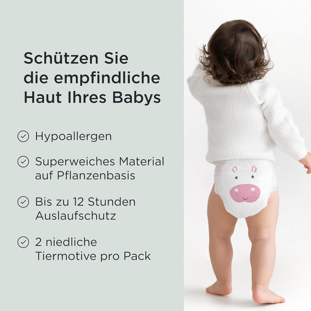 Kit & Kin Premium Öko-Windeln, Größe 4 (9–16 kg), 132 Windeln, pflanzlich und hypoallergen, zuverlässiger Auslaufschutz, vegan und frei von Tierversuchen
